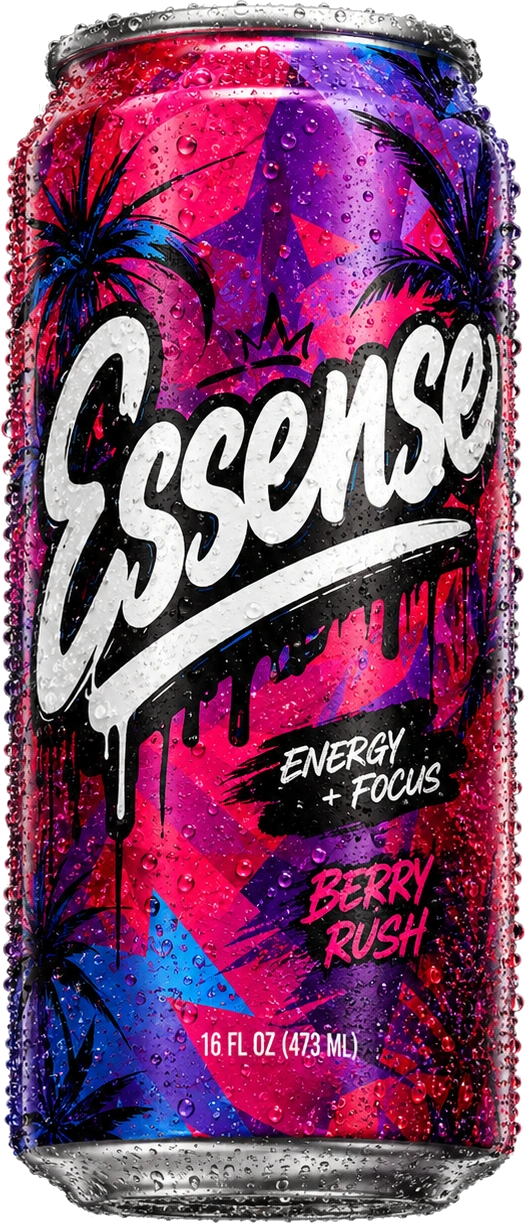 Essense energy drink Berry Rush can